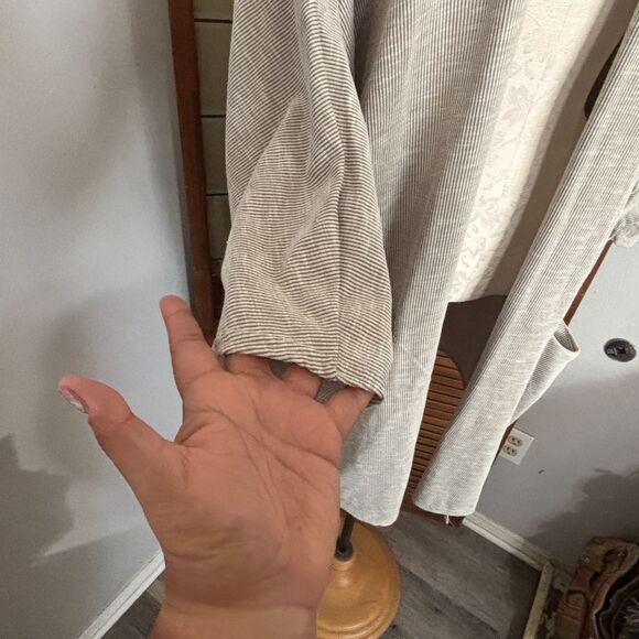 Anthropologie Donni Sandwash Grey Ribbed Cardigan NWT Size OSFA Plus - Picture 7 of 12